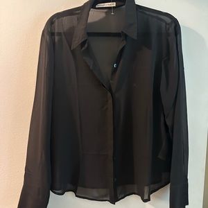 Abercrombie sheer button down top blouse